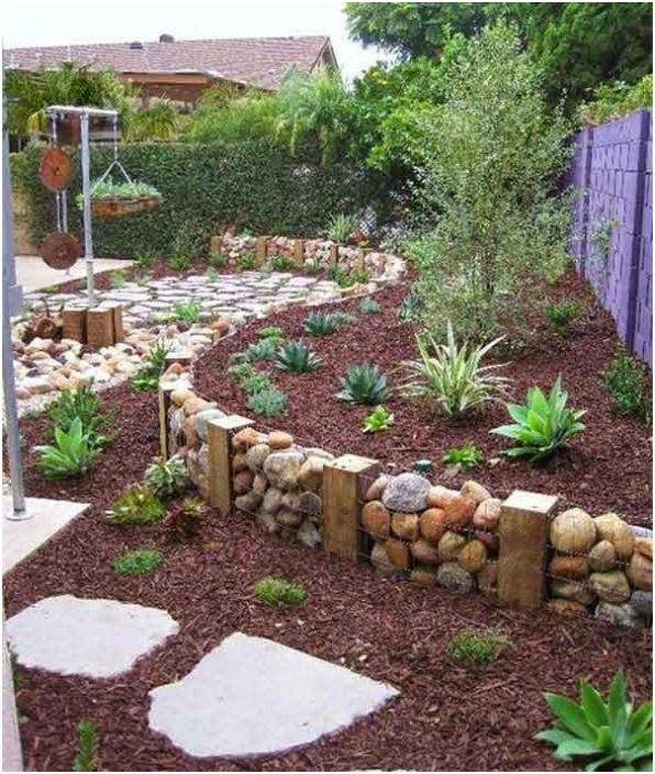 Mur de gabion élégant.