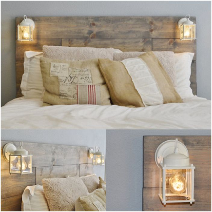 A comfortable bed frame on a pallet in delicate colors will decorate any room.