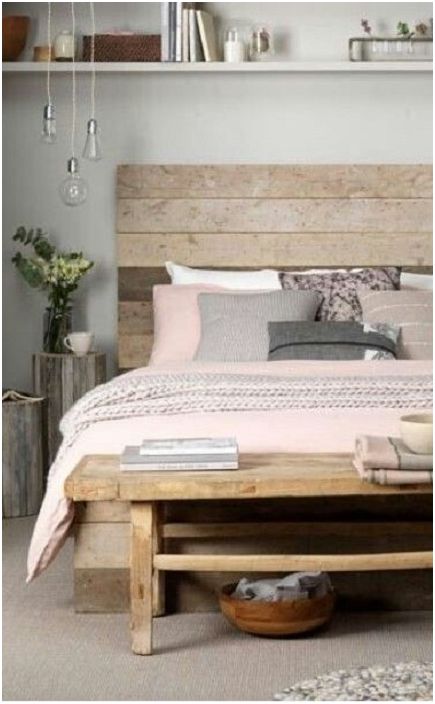 The beautiful and delicate bedroom interior is created using delicate colors that are used in decor and pallets.