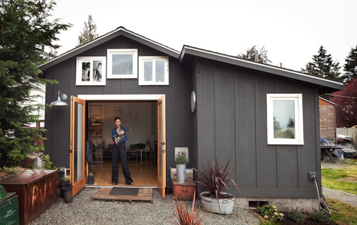 House converted from a garage.