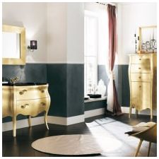 Design d'intérieur de salle de bain en couleur or -1
