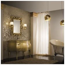 Design d'intérieur de salle de bain en couleur or -4
