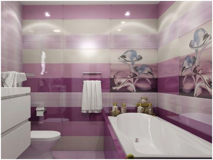 fialová koupelna design
