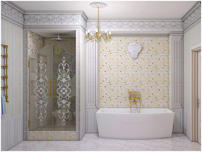 дизайн на баня с мозайки