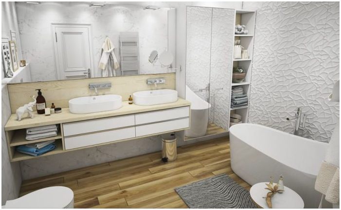 conception de salle de bain 10 m2 m en blanc