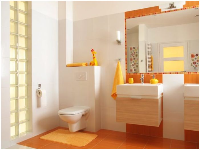 оранжев дизайн на баня