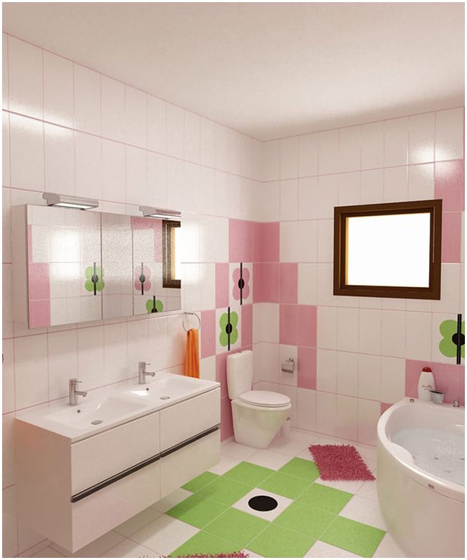 kylpyhuone vaaleanpunainen
