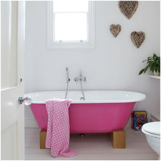 ванная комната розовая