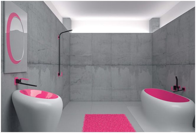 vonios kambarys rožinis