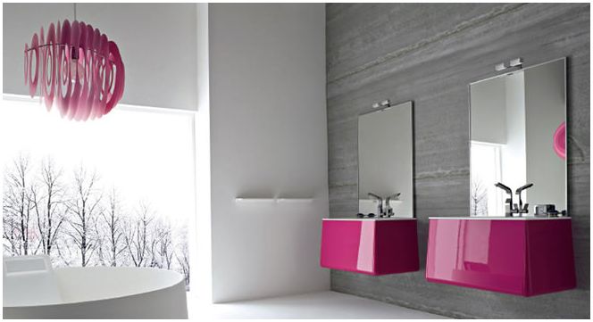 rózsaszín fürdőszoba fotó