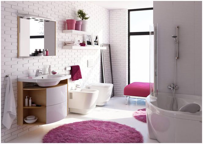 розовая ванная фото