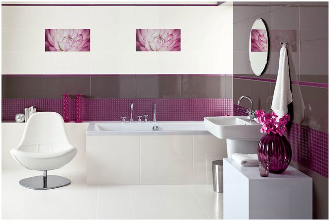 photo de salle de bain rose