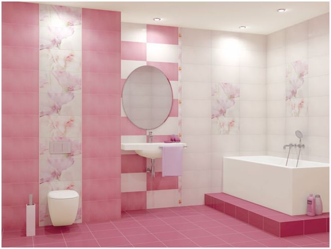 foto de baño rosa
