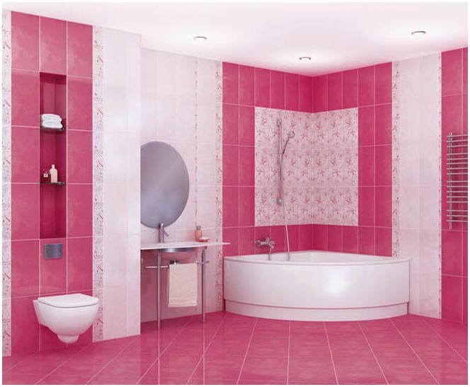 розовая ванная фото