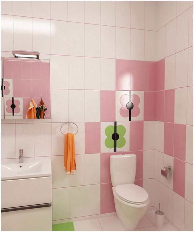 salle de bain en rose