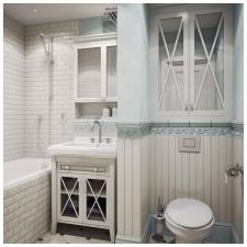 Interiér koupelny ve stylu Provence: funkce, foto-6