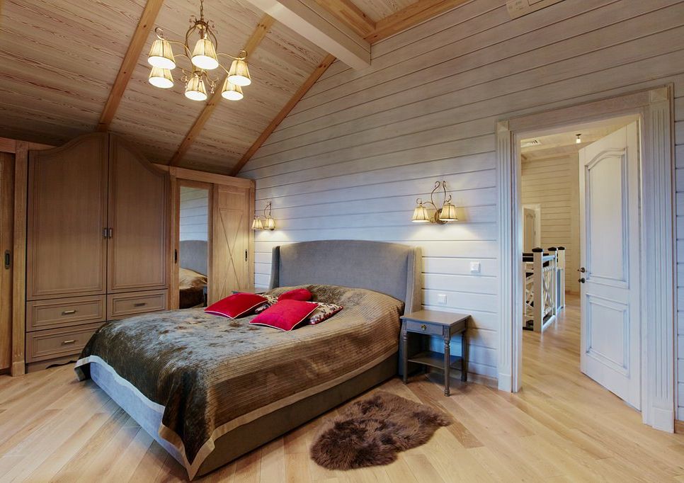 Интериор на селска къща от ламиниран фурнирен дървен материал 270 кв. м.