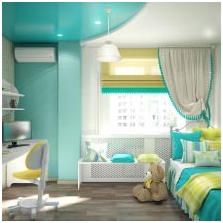 Interieurs met turquoise kleur: functies, foto-14