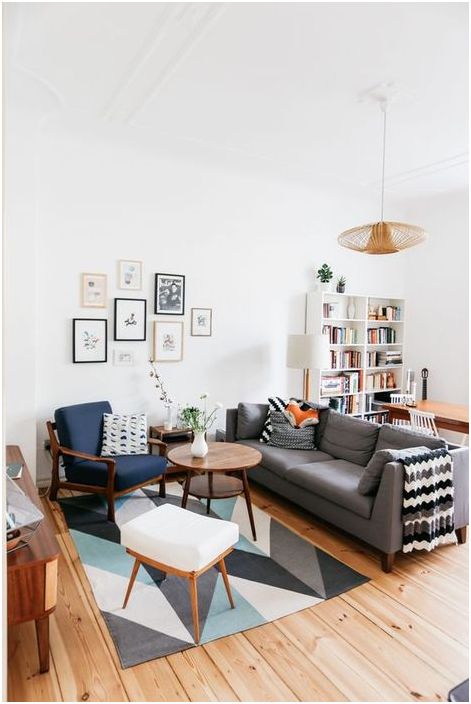 Stylish carpet in a small living room