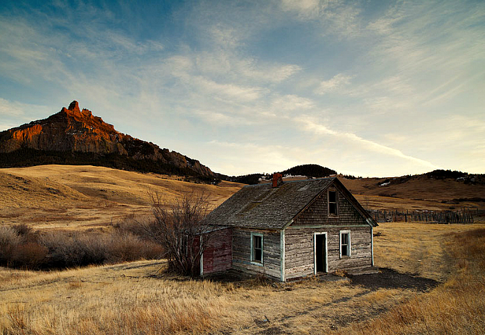 Maison en bois dans le Montana.