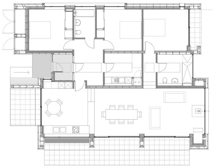 indeling van een landhuis met één verdieping