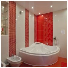 Caractéristiques de la conception de la salle de bain en couleur rouge et blanche-4