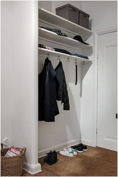 Storing clothes in the hallway