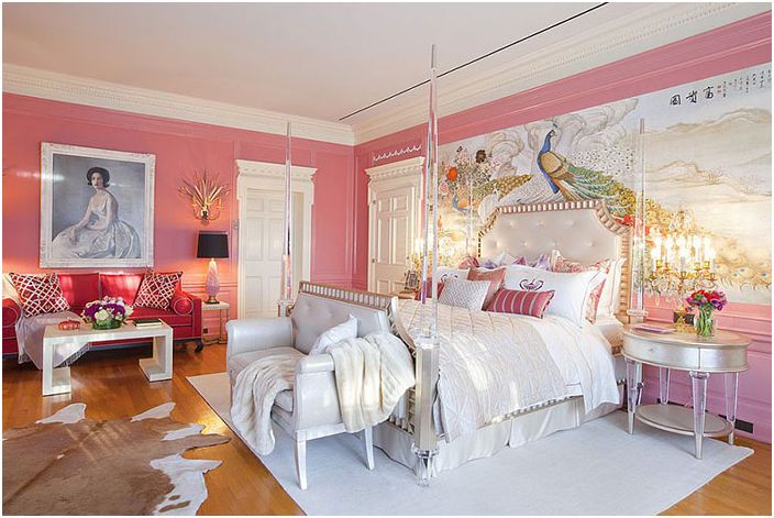 Pink bedroom interiør av Woodson & Rummerfield & rsquo; s House of Design