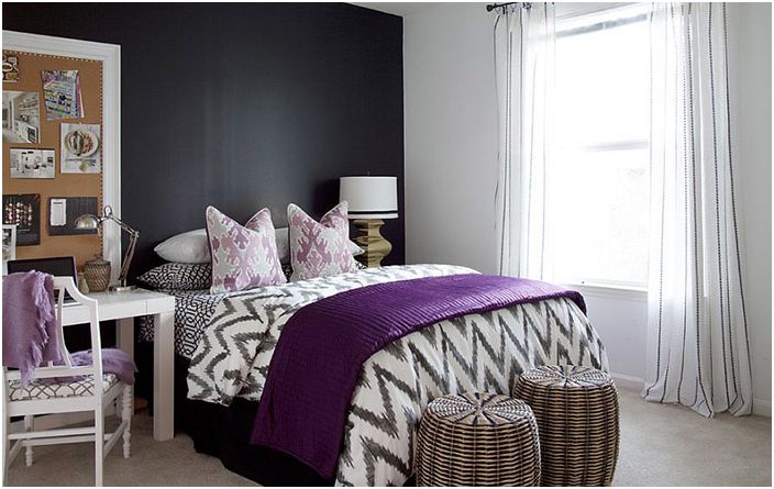 Bedroom interior with a workplace by Dayka Robinson Designs