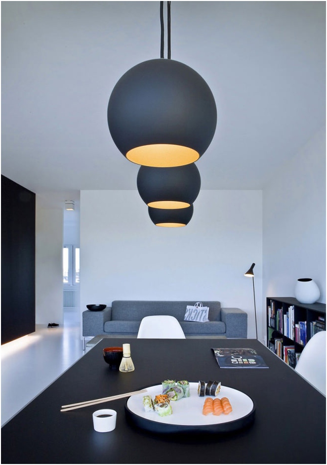 Moderne hanglampen in het interieur