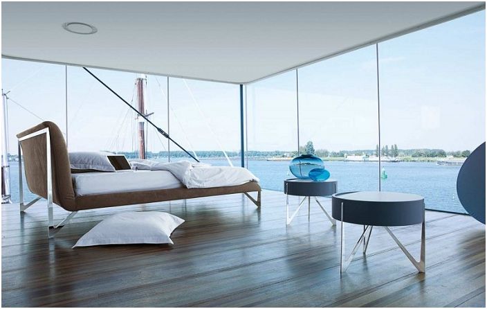 Interessante design de interiores moderno da Roche Bobois, a solução ideal para a decoração do quarto.