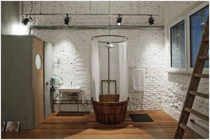 Estilo loft en el baño