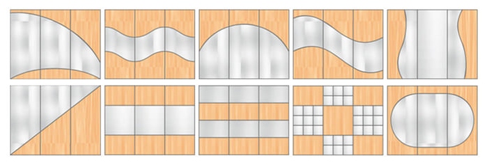 опции за комбиниране на фасадите на гардероба