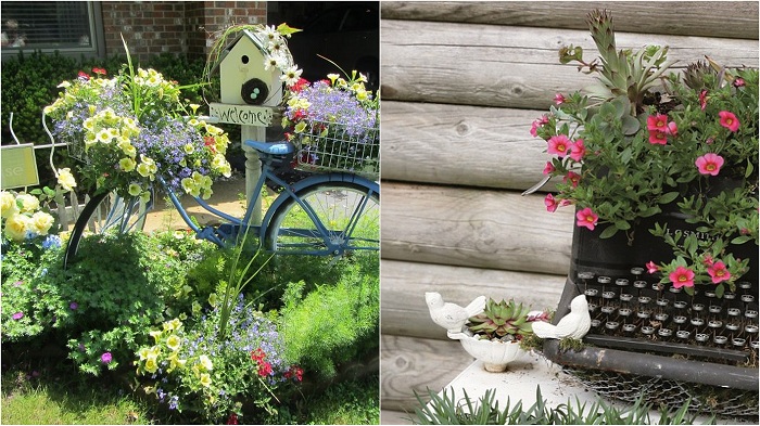 L'uso di vecchi mobili in giardino ea casa: primi esempi.