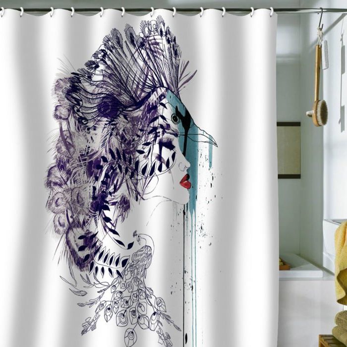 A wonderful curtain that can become the main decoration of the bathroom.