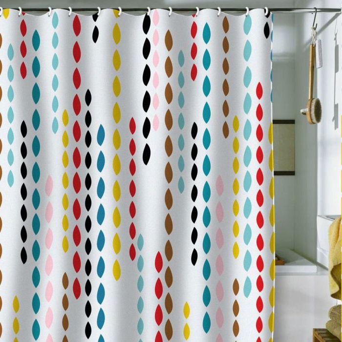 A bright curtain with a simple and laconic design.