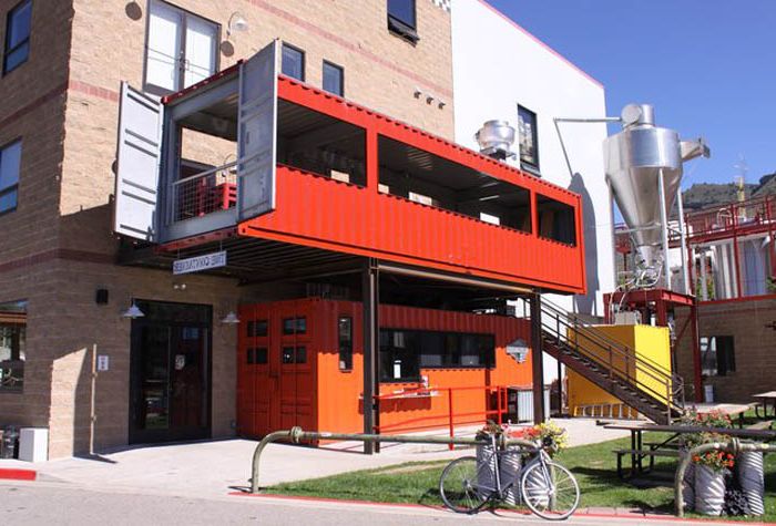 A cafe made from containers.