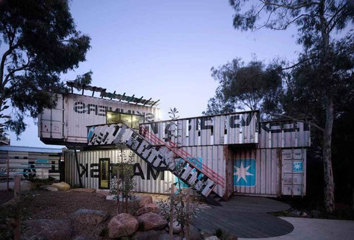 Children's playground made of containers.