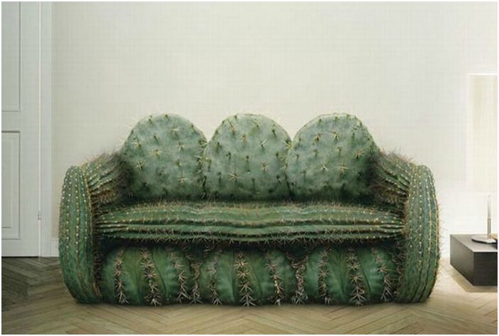 Тапициран диван във формата на кактус от студиото на United Design.