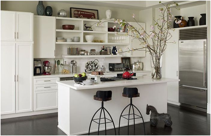 Eclectic kitchen interior