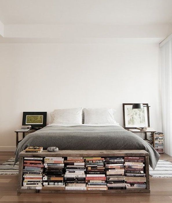 Idea number 6. Storing books in a small bedroom