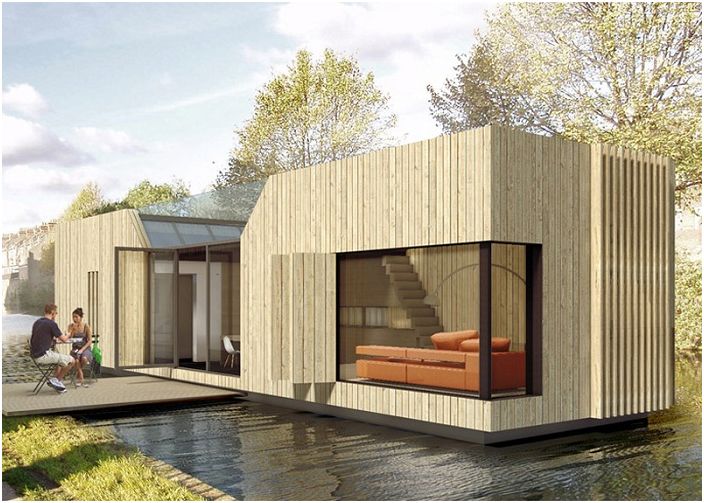 Проект дома на воде от Floating Homes Ltd & BAKA Architects.