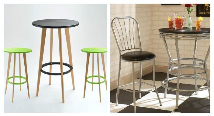 A bistro table with bar stools will help out in the mini kitchen. Ergonomic and stylish!