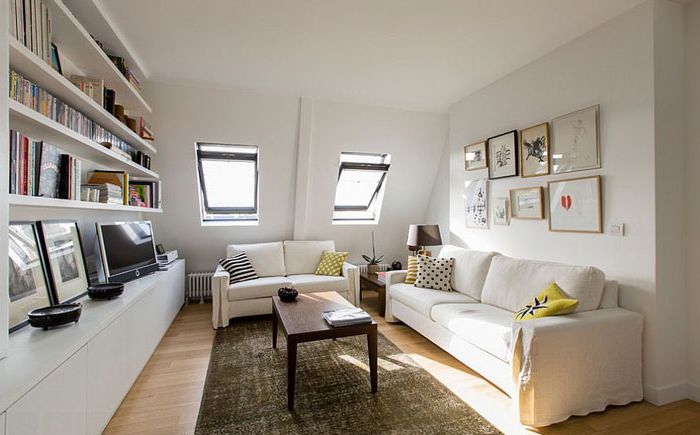 غرفة المعيشة الاسكندنافية الأنيقة التي كتبها فيليب Demougeot