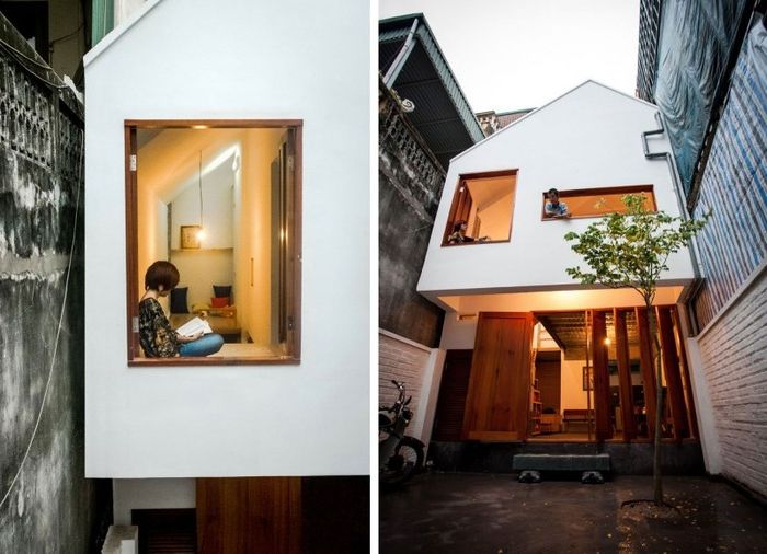 KN House is a small 2-storey house built between two houses.