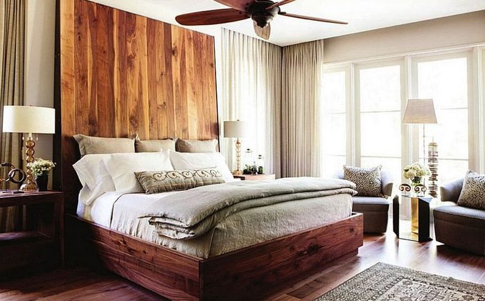 Tête de lit en bois par Castro Design Studio