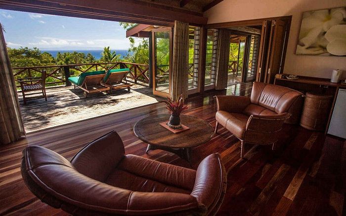 Taveuni Treehouse is a home located on a coconut plantation in Fiji.