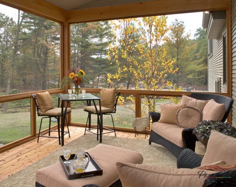 Veranda attached to the house choice of material, design, finishing