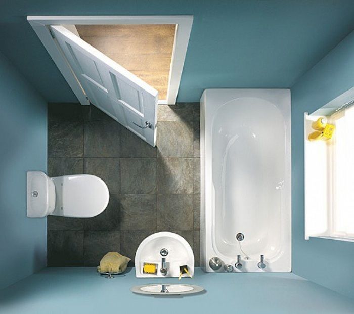 عند تزيين الحمامات بمساحة صغيرة ، من الممكن توسيع المساحة من خلال وجود نافذة.