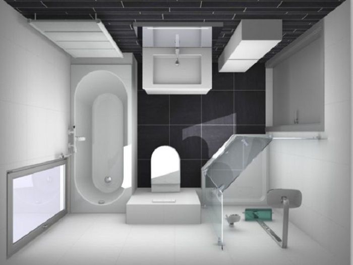 Крутое оформление ванной комнаты в черно-белых тонах, что вдохновит.